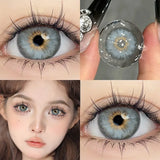 1Pair New Korean Lenses Myopia Blue Eyes Colored Contact Lenses Beauty Pupils Soft Natural Lens Green Prescription Lenses