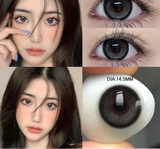 1Pair Colored Beauty pupils Makeup Lenses  High Quality Myopia Eyes Black Eye Grey Contact Lenses 1 Yearly