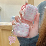transparent pink flower bowknot earphone case for airpods 1 2 3 4 cover protection for Airpod Pro Pro 2nd Funda Shockproof Coque