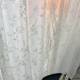 French Romance Ruffle Sheer Curtains White Butterfly Flowers Lace Voile Window Drapes for Bedroom Cafe Living Room Kitchen