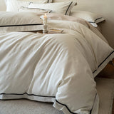 60s Cotton Thick Woven Jacquard Embossed Luxury Bedding Set Queen King Size Duvet Cover Flat/Fitted Bed Sheet Pillowcases 4Pcs