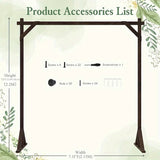 Ikeehome  7.2ft Wooden Wedding Arch Bracket, Square Wooden Arch Bohemian Decoration, Wedding Party Christmas and Halloween Decoration