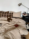 Fre Color Colion Pure Cotton Pleated Four-Piece Set Bedding Quilt Cover Pillowcase Bed eet id Pattern Chinese Sle