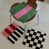 Handmade Colorful Tufting Seat Grids Blocks Cushion Soft Square Chair Sofa Pad Hanging Wall Decoration Tapestry Home Decor
