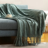 Herringbone Faux Cashmere Throw Blanket Lightweight Fuzzy Soft Cozy with Chevron Fringe Travel-Friendly Farmhouse Christmas Gift