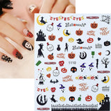 3D Luminous Nail Stickers Decals Black White Spider Web Skull Alien Planet Glow In The Dark Halloween Manicure Foils Tattoo Tips