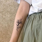 Herbal Juice Rose Flower Temporary Tattoos for Women Arm Punk Waterproof Tattoo Stickers Art Lasting Cover Scars Fake Tattoo