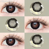 1pair Colorcon Contact Lenses Green Color Lens Natural Brown Eye Contacts Gray Pupils Beautiful Cosmetic Yearly Lenses