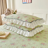 2pcs Pillowcase Quilted Pillow Cover Ruffles Pillowsham 48x74cm Pillow Case Skin-friendly Cushion Covers