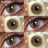 1 Pair Brown Colored Contact Lenses Natural Gray Pupils Eyes Contact lenses Big Eyes Soft Contacts 14.20mm