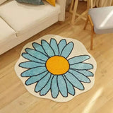Nordic Round Carpets For Home Living Room Flower Rug Soft Thick Area Rugs Anti-slip Sofa Chair Floor Mats Bedroom Bedside Carpet