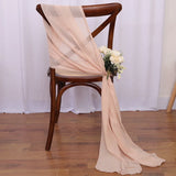 12PCS Chiffon Chair Sashes Wedding Chair Decoration 16x275cm Long For Wedding Aisle Decorations Party Banquet Event Baby Shower