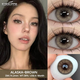1 Pair Fashion Colored Contact Lenses Popular Natural Gray Brown Beauty Pupils Blue Eyes Lens Yearly Blue Eyes Contact