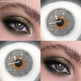 Blue Colored Contact Lenses 2Pcs Half Year 14.2mm Small Pupil Natural Cosmetic Lenses Daily Makeup For Women