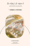 Korean Princess Style 4Pcs Floral Ruffles Bedding Set Single Queen Size Soft Skin-friendly Washed Cotton Duvet Cover Pillowcase