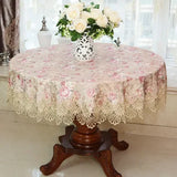 New Lace Tablecloth Pastoral round tablecloth Dining table cloths Home Embroidery table cover rose gold decoration house towel