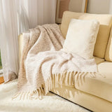 All-Season Cozy Throw Blanket Home Bed End Towel Soft Fringed Blanket for Sofa Bed Office Nap Cover Multifunction Bedspread