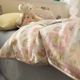 Cartoon  Pure Cotton Breathable Double Layer Muslin Bedding Set Quilt Cover eet Bedding Accories Four Piec...