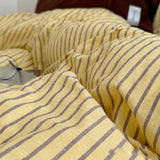Nordic Striped Pure Cotton Bedding Sets 40S Cotton Skin-Friendly Comfortable Quilt Cover Kit Home Dorm Bedclothes for Seasons