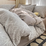 4Pcs Light Luxury A Three-layer Yarn 100% Cotton Jacquard Sheet High-end Futon Sheet Bedding Duvet Cover 200x230 Four Seasons