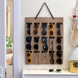 Wall Mounted Sunglasses Display Stand 15 Hole Mirror Frame Organizers Space Saving Eyeglass Storage Rack Multi Slot Design