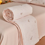 A-Class Double-Layer Soy Fiber Summer Quilt Air Conditioning Single Person Cool Thin Quilt Breathable for Student Home Textiles
