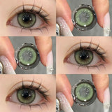 Green World 1 Pair New Product Color Contact Lenses Degrees Fashion Comfort Soft Nature Blue Grey Lenses