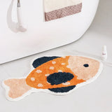 Cartoon Fish Children's Bedroom Floor Mat Soft Shaggy Carpets Anti-slip Area Rugs Absorbent Bath Mat Cute Living Room Decoration
