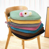 Simple Chair Cushion With Straps Horse Shape Dining Chair Seat Thickened Breathable Cushion Student Horseshoe-shaped Chair Pads