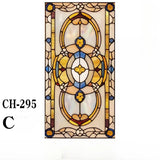 Ikeehome  European Retro Decorative Window Film Self-Adhesive Church Stained Glass Stickers Window Film Privacy Home Decor
