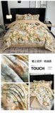 4pcs Floral Print Egyptian 100% Cotton Bedding Set Queen King Comforter Duvet Cover Flat/Fitted Bed Sheet Pillowcases 48x74cm
