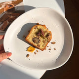Ins Style Triangular Plates High-end Ceramic Cake Dessert Tray Exquisite Household Breakfast Plate Simple Splashed Ink Tableware