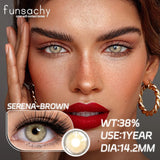 1 Pair Color Contact Eye Color Lenses Makeup Natural Black Lens Cosmetic Brown Eyes Lenses Woman Makeup Beauty Softlens