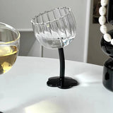 Cute Colourful Glass Wine Glass Tilted Heads Goblet Red Wine Cocktail Champagne Glass Cup Dessert Ice Cream Bow Cup
