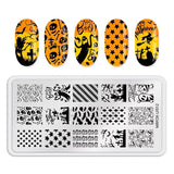 1PCS Halloween Nail Stamping Plates Rectangle Template Stencils Nail Art Stamp Image Plate Manicure Nail Print Tools