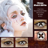 2pcs Cosplay Colored Contact Lenses for Eye Crazy White Contact Lenses Halloween Beauty Makeup Lens Anime Black Lens