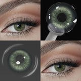 14.20mm Brown Colored Contact Lenses 6-Month Use Soft Limbal Ring Brown Blue Natural Lens For Daily Wear with Free Len
