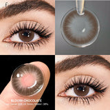 1pair Myopia Lenses Color Contact Lenses for Eyes with Diopters Prescription Lenses Yearly Brown Lens Blue Eye Contacts
