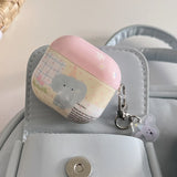 Pink Polka Dots Cartoon Cute Elephant Pattern New Silicone Earphone Case For Apple AirPods Pro 2 3 4 1 Soft Protective Cover