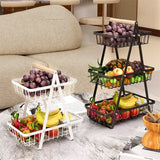 New Portable Iron Kitchen Storage Rack Multifunctional Fruit Basket Multi-layer Snack Storage Shelf