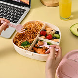 Cartoon Kids Lunch Box,Outdoor Picnic Bento Box,Portable Compartment Snack Box with Tableware, Microwaveable Food Container