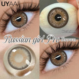 2Pcs Natural small diameter Contacts Colored Lenses Fashion Green Grey Blue Series Contact Lenses for Russian Girl