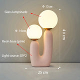 Nordic Ins Style Creative Art Table Lamp Modern Minimalist Bedroom Bedside Lamp Glass Children's Room Net Red LED Lamp