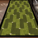 Non-slip Kitchen Rug Green Long Strip Runner Carpet Washable Waterproof PVC Leather Mat Home Decoration Rugs Alfombras De Cocina