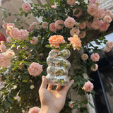 strange Disco Ball Spiral Vase Glass Tiles Flower Bottle Disco Ball Planter Mirror Vase Home Living Room Decor creative gifts