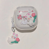Cute Cartoon Clear Earbuds Cover For Samsung Galaxy Buds 2 Pro Buds FE Live Buds2 Pro Buzz 2 Pro buzz2 Case Lovely Bracele Funda