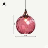 High-end Color Water Patterned Glass Ball Pendant Light Bedroom Bedside Lamp Creative Dining Living Room Bar Counter Chandelier