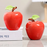Ceramic Apple Sculpture Figurine, Realistic Fruit Ornament,Creative Tabletop Decor for Home Office,Housewarming Gift,Art Accent