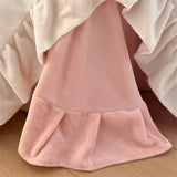 Flowers Embroidery Ruffles Thickened Soft Warm Velvet Bedding Set Queen King Size Plush Duvet Cover Set Bed Sheet Pillowcases