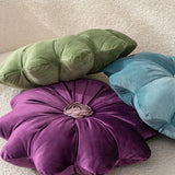 Nordic Solid Flannel Sunflower Body Pillow Flower Shaped Sleeping Back Cushion with Stamens Cozy Sofa Decoration for Home Hotels